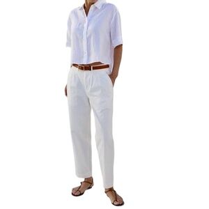 AYR The Metropolitan Pleated Twill Trouser, Basmati, Size 14 NWOT